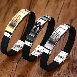 Stainless Steel Men’s Cross Bracelet
